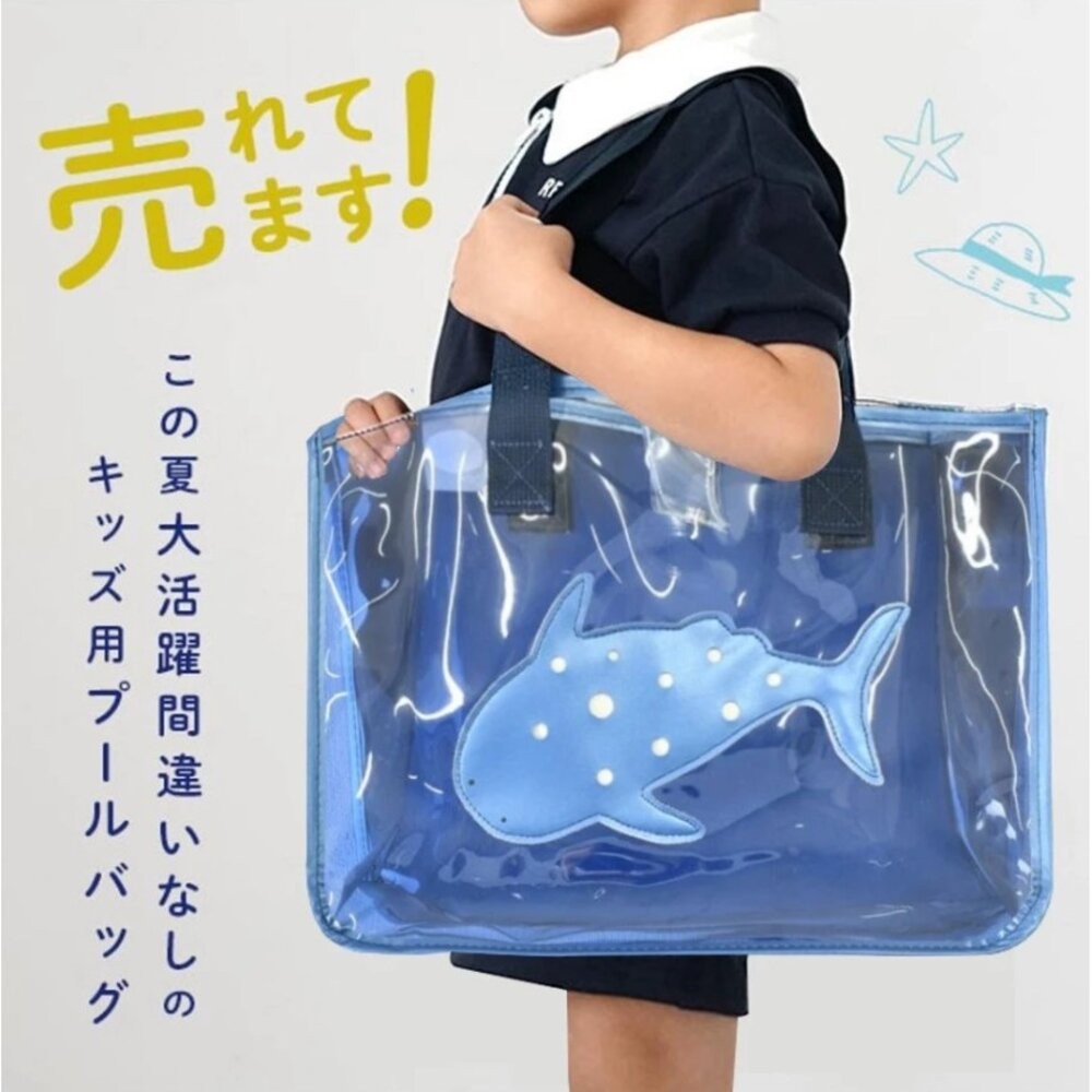 日本 透明防水包 游泳海灘包 泳池包 兒童包包 游泳包 玩水包 jou jou lier 夏天包包 日本進口-細節圖2