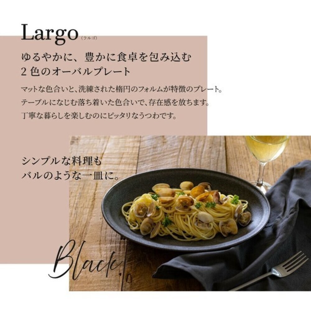 日本製 義式餐廳擺盤 Largo 高級釉色橢圓盤 陶瓷餐盤 橢圓盤 義大利麵盤 牛排盤子 咖哩盤 深盤 日本進口-細節圖3