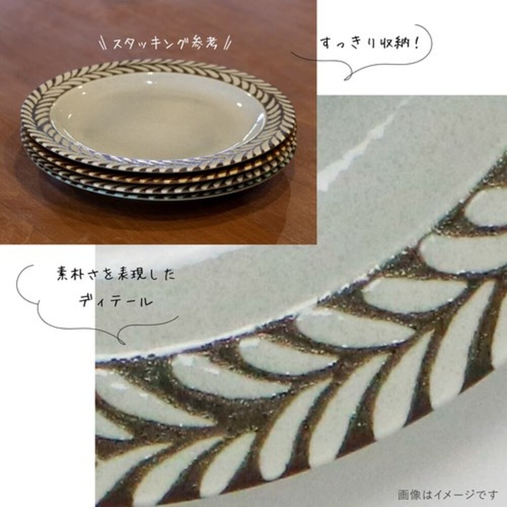 日本製 陶瓷 美濃燒 羽毛 陶瓷盤 沙拉盤 菜盤 水果盤 點心盤 圓盤 盤子 餐盤 瓷盤 碗盤 碗盤器皿 日本進口-細節圖7