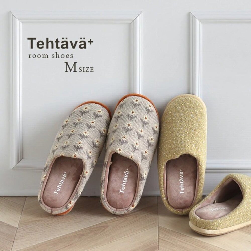 日本 Tehtava+ 保暖室內拖鞋 記憶海綿鞋墊 厚底拖鞋 保暖室內鞋 居家拖鞋 冬天拖鞋 針織拖鞋 日本進口-細節圖4