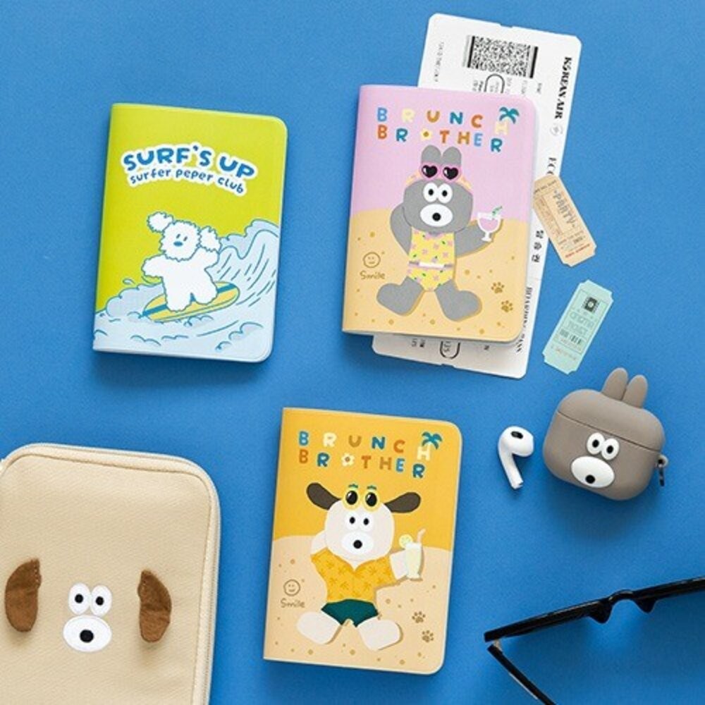 現貨 韓國文創Romane早午餐兄弟PVC折疊護照保護套 Ver.2 護照夾 護照套 護照收納 保護套 日本進口-細節圖2