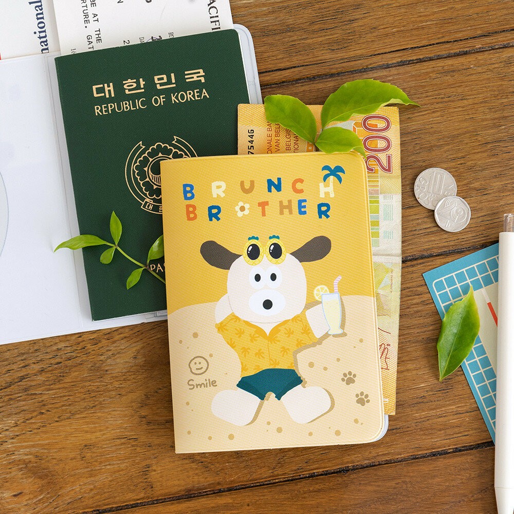 韓國文創Romane早午餐兄弟PVC折疊護照保護套 Ver.2 護照夾 護照套 護照收納 保護套 日本進口-規格圖8