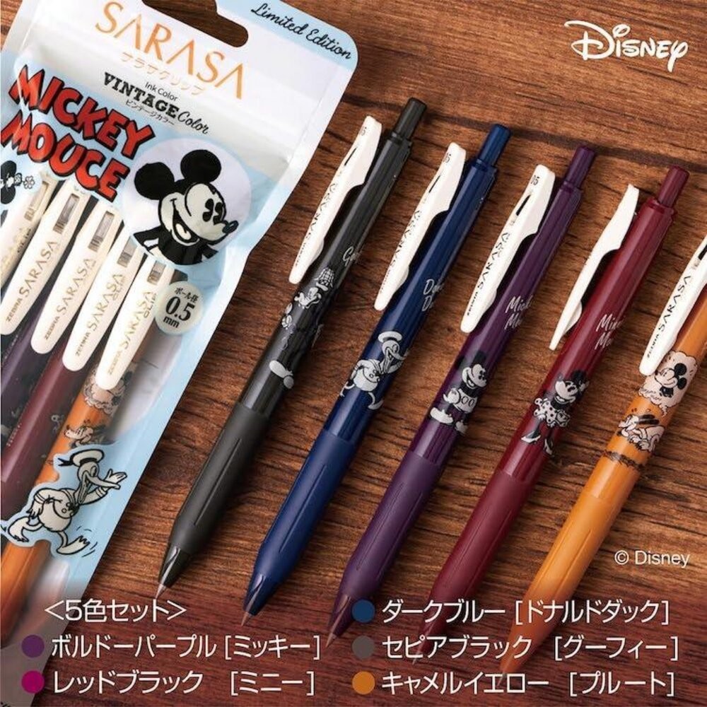 日本 SARASA 迪士尼 原子筆 0.5mm 一袋五入 | 水性筆 ZEBRA 圓珠筆 鋼珠筆 筆 文具 日本進口-細節圖3