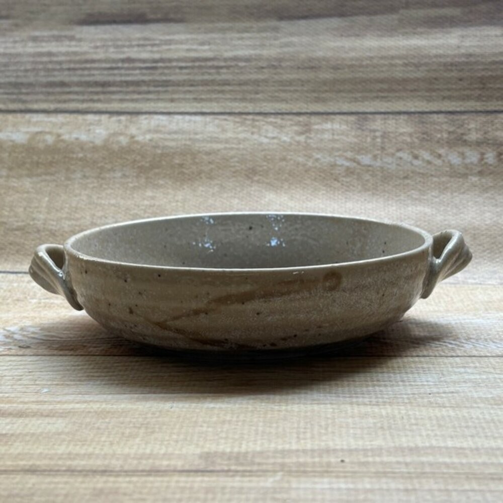 日本製 美濃燒 雙耳盤 陶瓷雙耳圓盤 日式紋理 咖哩盤 燉飯 陶瓷盤 圓盤 盤子  深盤 可堆疊 日本進口-細節圖3