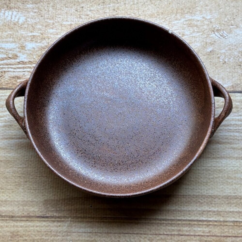 日本製 美濃燒 雙耳盤 陶瓷雙耳圓盤 日式紋理 咖哩盤 燉飯 陶瓷盤 圓盤 盤子  深盤 可堆疊 日本進口-細節圖5