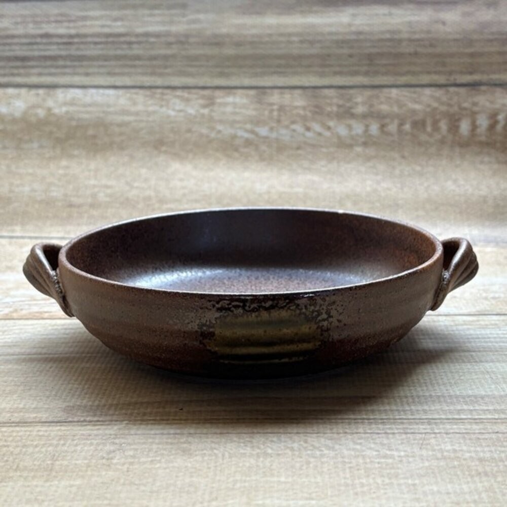 日本製 美濃燒 雙耳盤 陶瓷雙耳圓盤 日式紋理 咖哩盤 燉飯 陶瓷盤 圓盤 盤子  深盤 可堆疊 日本進口-細節圖6