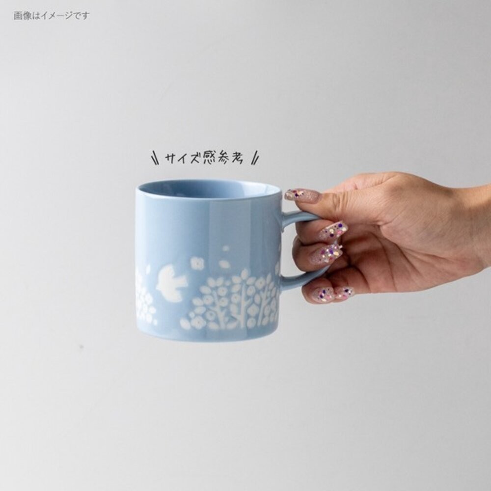 日本開運馬克杯 陶瓷杯 咖啡杯  LINTU 小鳥 植物 美濃燒 馬克杯 杯子 兩色  咖啡杯 300ml 日本進口-細節圖2