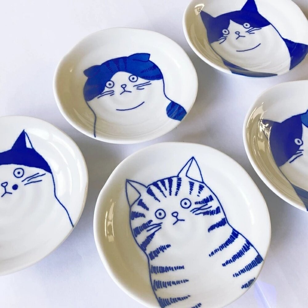 陶瓷盤 貓咪圓盤 日本美濃燒 貓奴必收 喵~SHICHITA 16cm 圓盤  點心盤 水果盤  甜點盤 日本進口-細節圖5