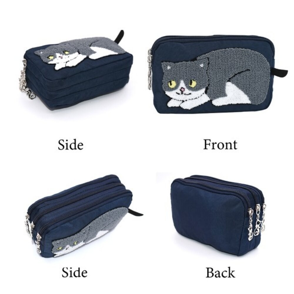 貓咪尾巴零錢包  日本 收納袋 伸縮卡套 手機包 零錢包 萬用包 拉鍊包 化妝包 小物收納包 分隔包 日本進口-細節圖9