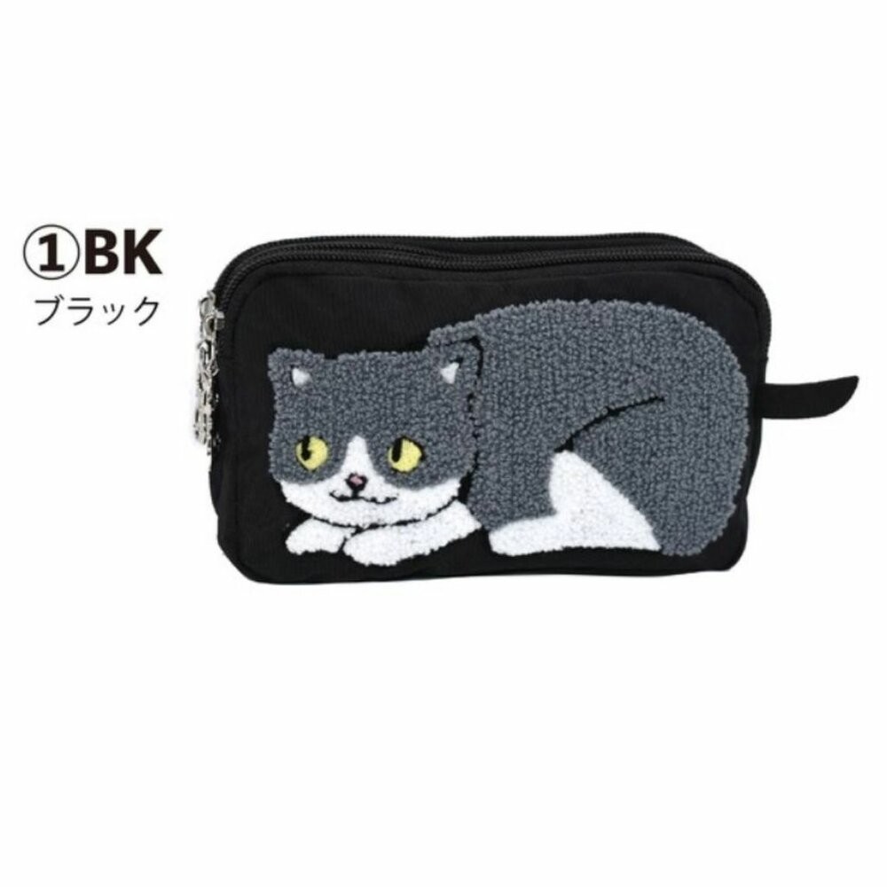 貓咪尾巴零錢包  日本 收納袋 伸縮卡套 手機包 零錢包 萬用包 拉鍊包 化妝包 小物收納包 分隔包 日本進口-規格圖9