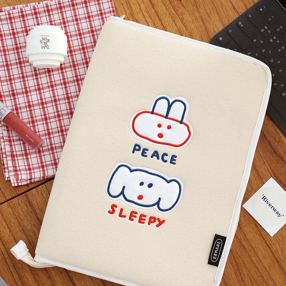 韓國文創Romane 13吋電腦包 兔子 狗狗 貓咪 手提包 手提電腦包 平板包 筆電包 筆電 ipad 日本進口-細節圖2