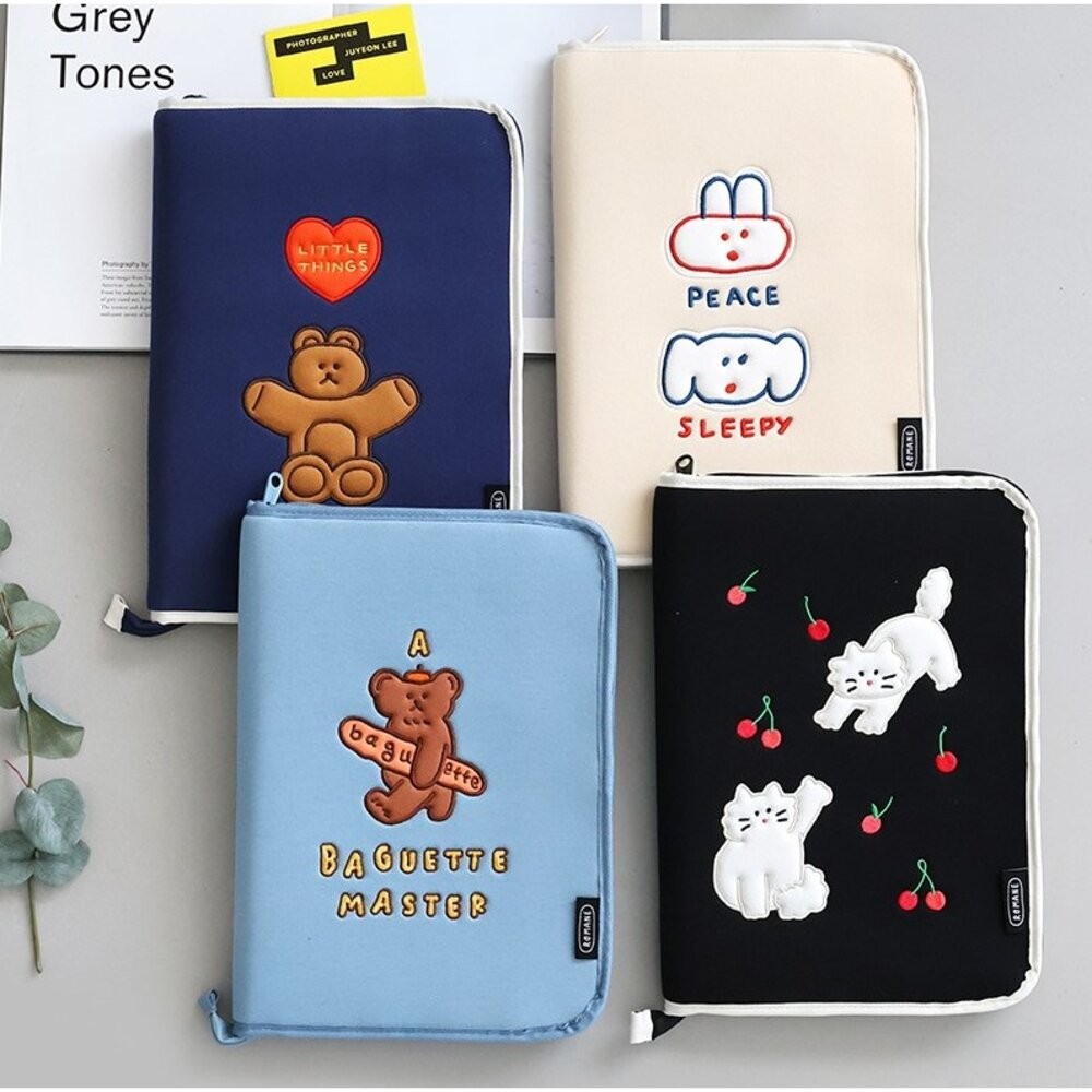 韓國文創Romane 13吋電腦包 兔子 狗狗 貓咪 手提包 手提電腦包 平板包 筆電包 筆電 ipad 日本進口-細節圖3