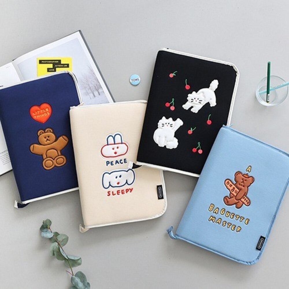 韓國文創Romane 13吋電腦包 兔子 狗狗 貓咪 手提包 手提電腦包 平板包 筆電包 筆電 ipad 日本進口-細節圖8