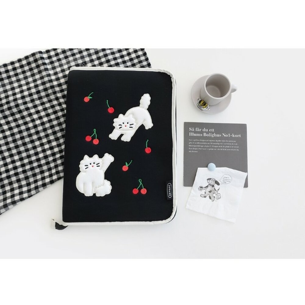 韓國文創Romane 13吋電腦包 兔子 狗狗 貓咪 手提包 手提電腦包 平板包 筆電包 筆電 ipad 日本進口-規格圖8