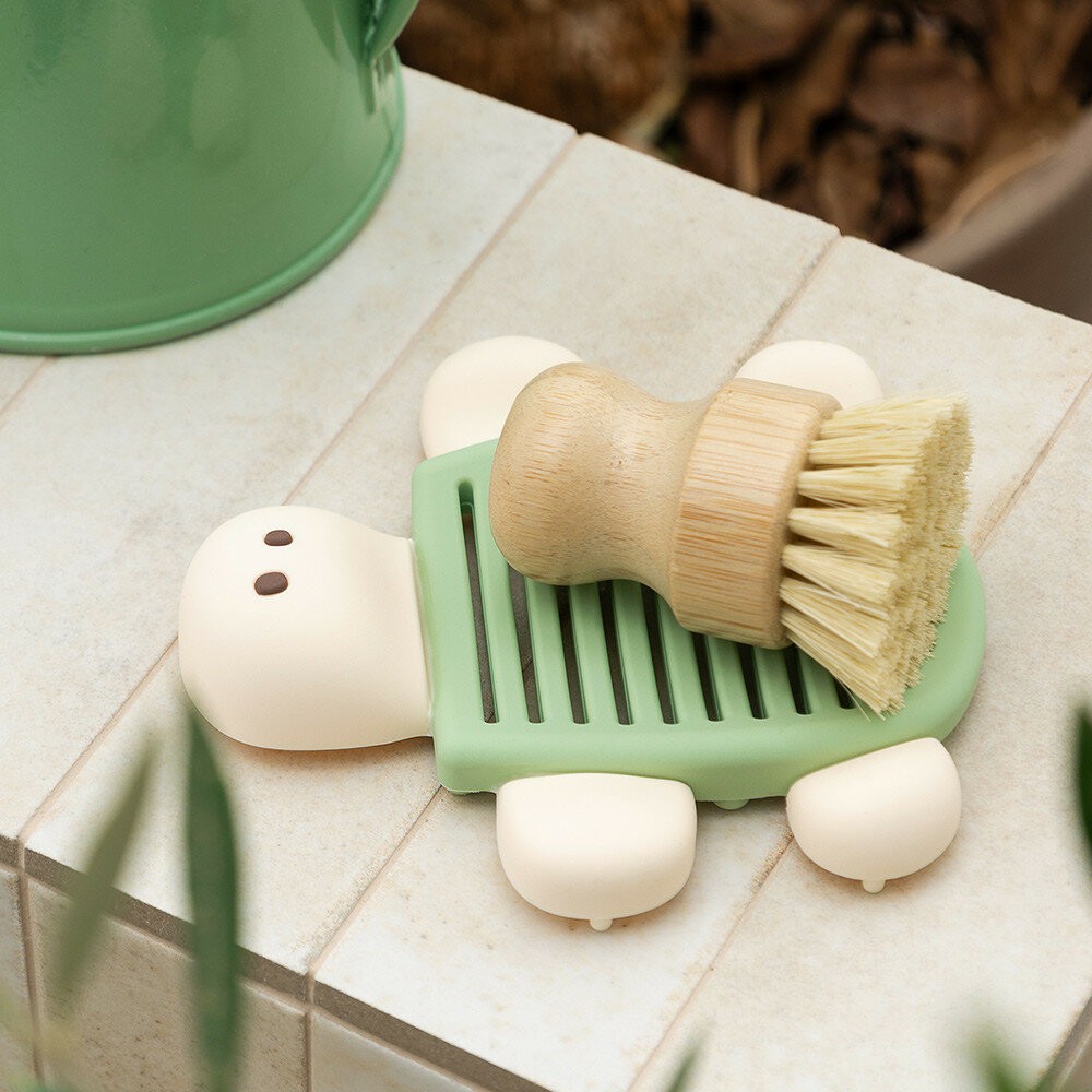 韓國文創 Romane 烏龜造型香皂菜瓜布矽膠瀝水架｜浴室肥皂架 瀝水架 廚房瀝水架 肥皂架 皂盒 日本進口-規格圖6