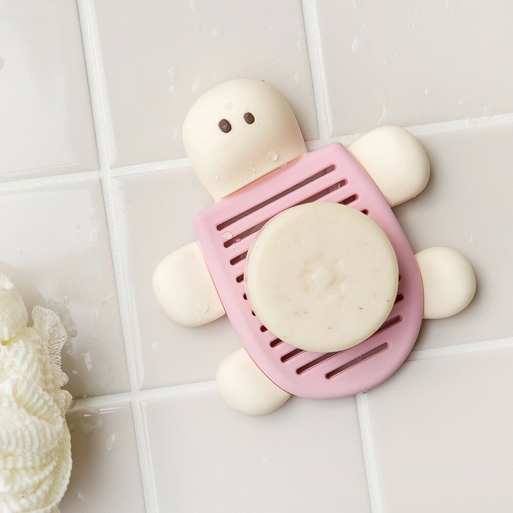 韓國文創 Romane 烏龜造型香皂菜瓜布矽膠瀝水架｜浴室肥皂架 瀝水架 廚房瀝水架 肥皂架 皂盒 日本進口-規格圖6