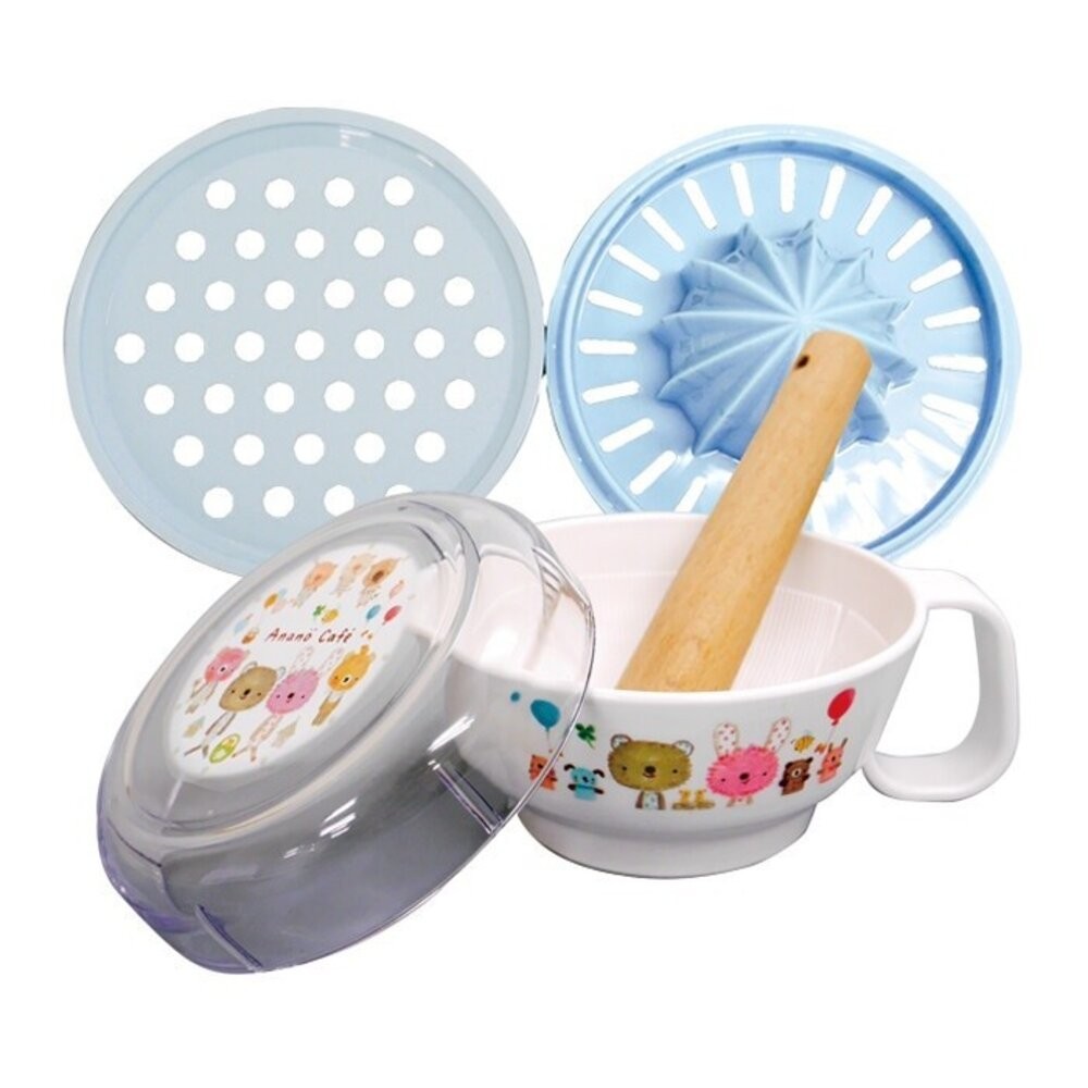 食物研磨套裝 日本製 Anano cafe  五件組 研磨器 磨泥器 食物調理機 果泥研磨 研磨缽 研磨 日本進口-細節圖2