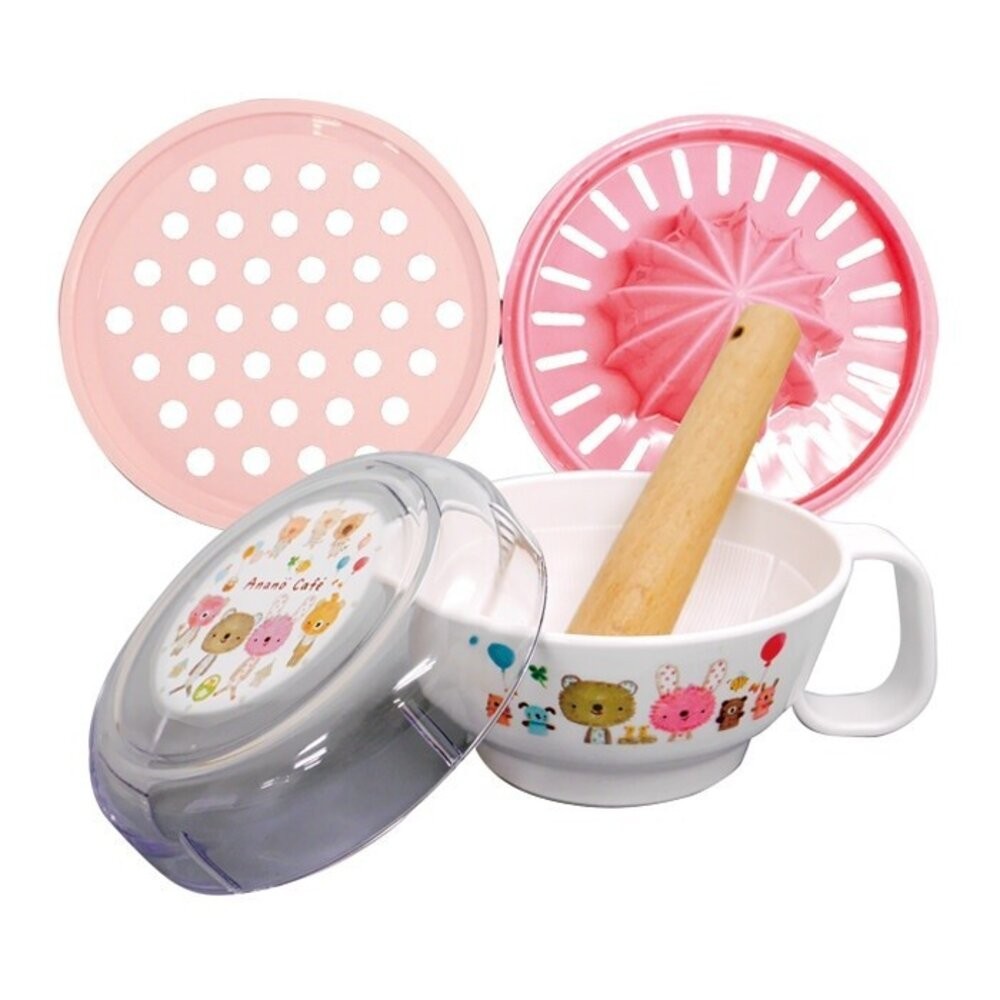 食物研磨套裝 日本製 Anano cafe  五件組 研磨器 磨泥器 食物調理機 果泥研磨 研磨缽 研磨 日本進口-細節圖3