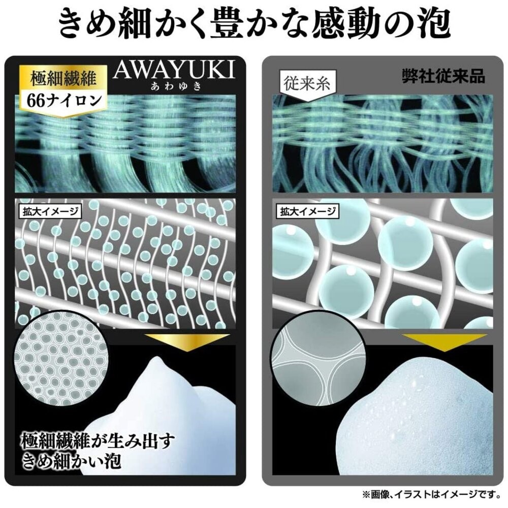 日本製Awayuki 洗澡巾 極細纖維泡泡 搓澡巾 沐浴巾 去角質 洗澡網 起泡棉密 搓背神器-細節圖7