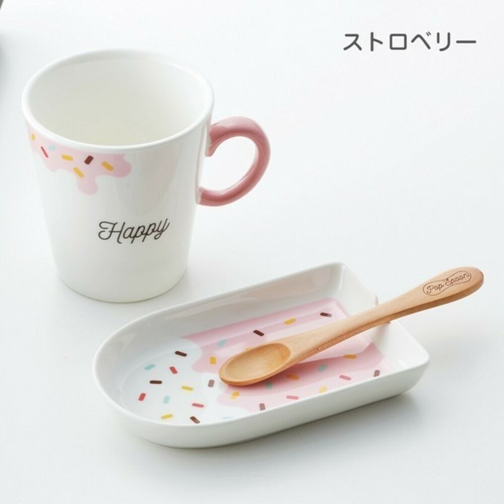 可愛造型杯盤匙 日本製 禮盒  三件組 交換禮物 蛋糕 甜點盤 木湯匙 馬克杯 送禮 禮盒 小倉陶器 日本進口-規格圖6