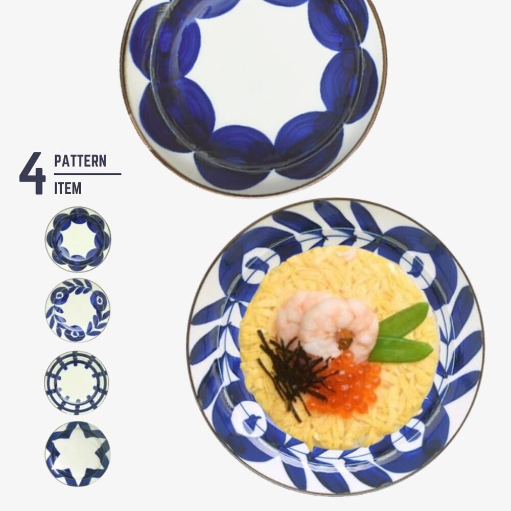 波佐見燒 日本製 Natural69  焦吳須圓盤 手繪陶瓷盤 餐盤 吳須釉 花紋 圓點盤 日本進口-細節圖4