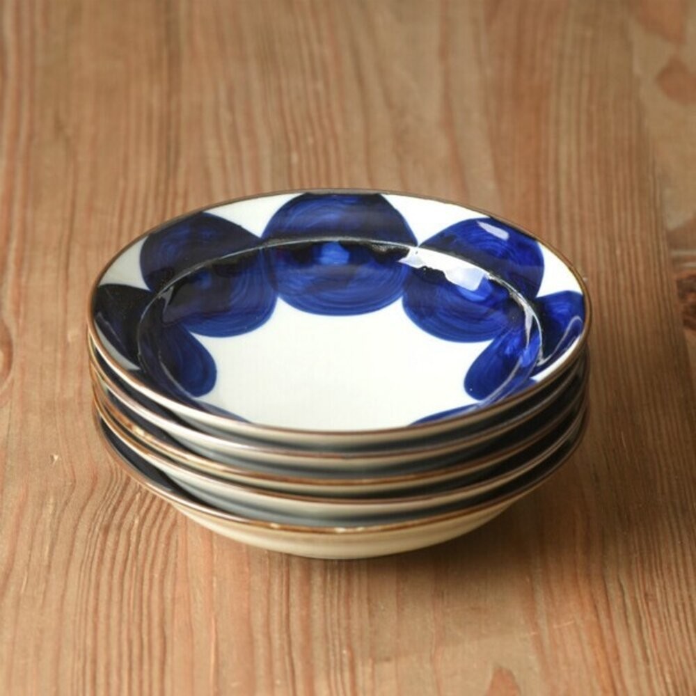 波佐見燒 日本製 Natural69  焦吳須圓盤 手繪陶瓷盤 餐盤 吳須釉 花紋 圓點盤 日本進口-細節圖8