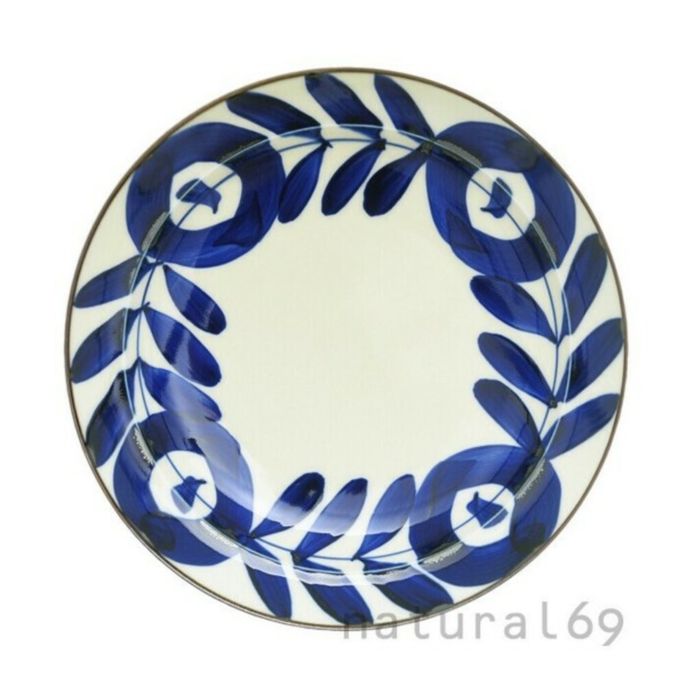 波佐見燒 日本製 Natural69  焦吳須圓盤 手繪陶瓷盤 餐盤 吳須釉 花紋 圓點盤 日本進口-規格圖8