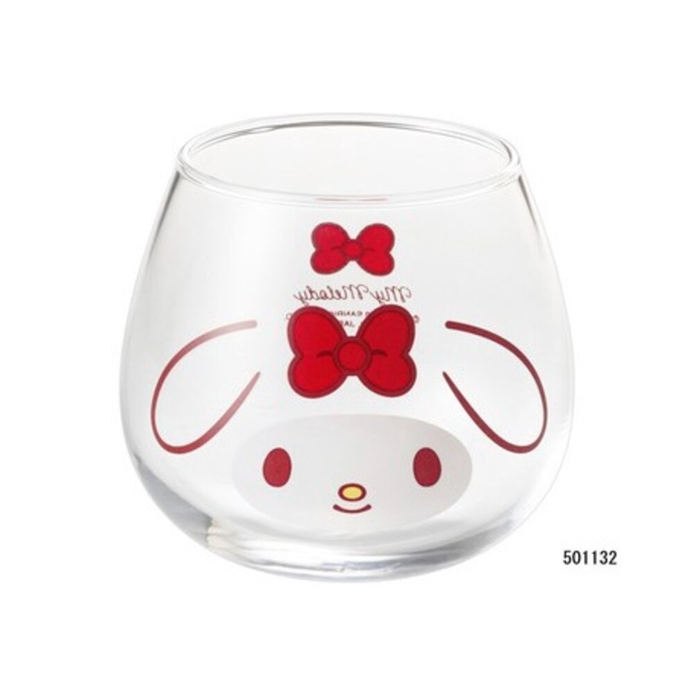 日本製 牛奶玻璃杯 Kitty/布丁狗/美樂蒂｜三麗鷗 不倒翁 玻璃杯 附專用外盒 無把手杯 水杯-細節圖3