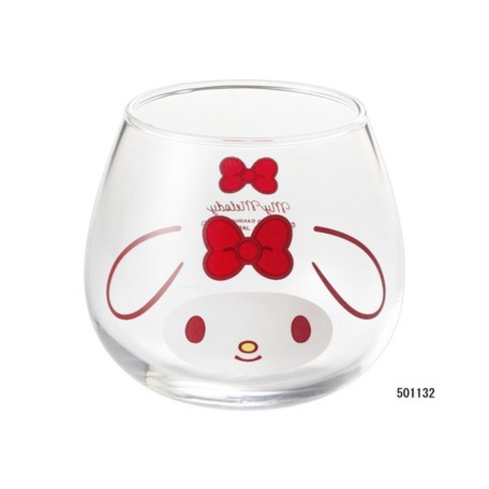 日本製 牛奶玻璃杯 Kitty/布丁狗/美樂蒂｜三麗鷗 不倒翁 玻璃杯 附專用外盒 無把手杯 水杯-規格圖6