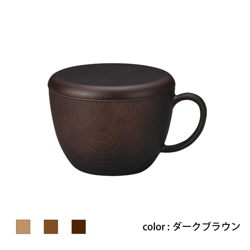 木紋杯附蓋 杯子 日本製 NH home  湯碗 450ml｜餐具 耐摔 木紋 沙拉盤 露營 野餐-細節圖4