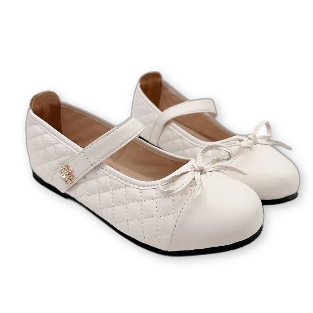 【斷碼出清不退不換】菱格鑽花公主鞋-白色-規格圖7