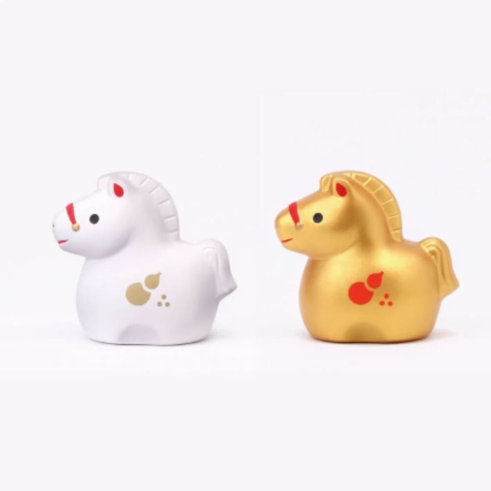 日本藥師窯 2026馬年招福干支 招貴人白馬 金馬 | 生肖擺件 馬年開運 招福 緣起物 居家擺設-細節圖2