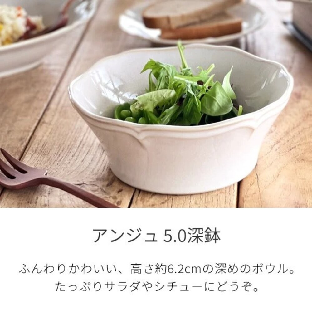 日本製 美濃燒 白瓷花瓣 陶瓷碗 沙拉碗  深碗 湯碗 |  碗盤 碗筷 瓷碗 餐具 陶瓷餐具-細節圖5