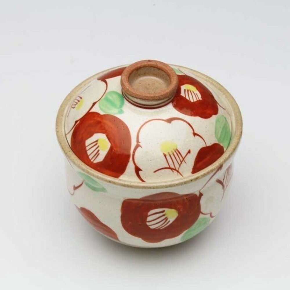日本製紅色陶瓷過年吉祥蓋碗 碗 蒸蛋碗 甜點碗 | 茶碗蒸 日本碗 帶蓋碗 湯盅 湯碗 燕窩碗-規格圖9