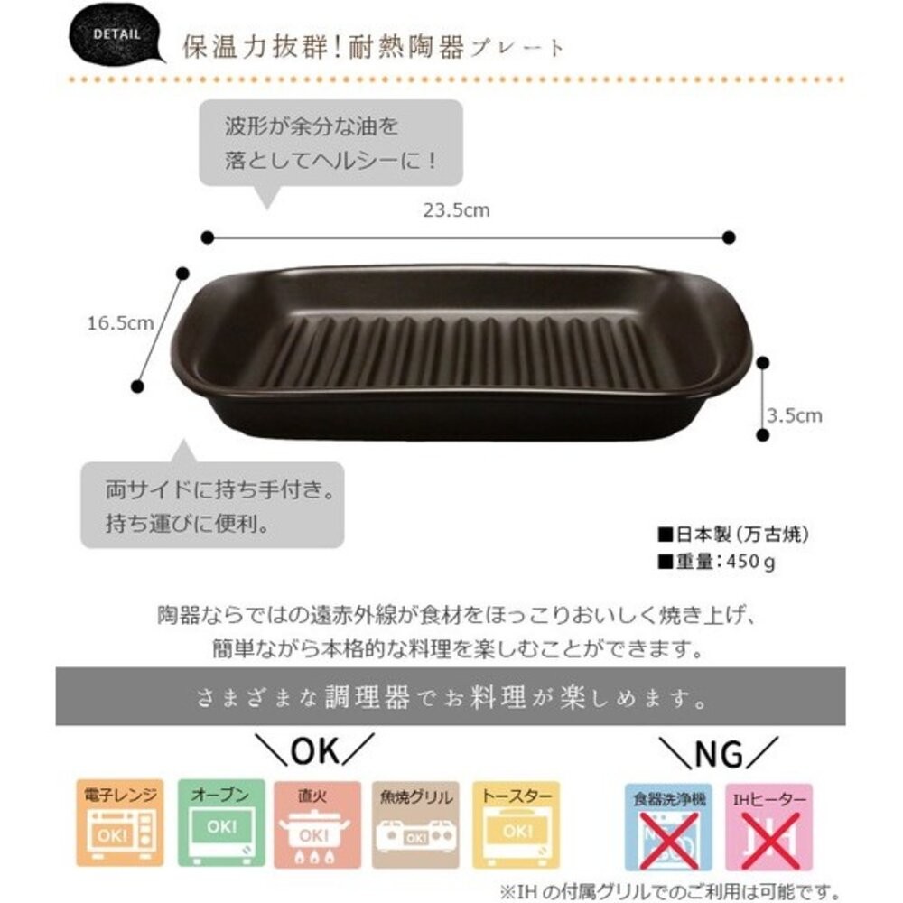 日本製可直火耐熱陶烤盤 一盤搞定烤‧煎‧熱 免洗鍋也能上桌 | 萬古燒 露營烤盤 烤肉盤 烤箱烤盤 烤盤 日本進口-細節圖4