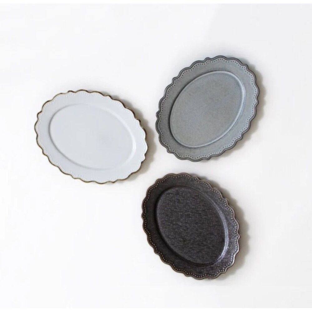 日本 美濃燒 餐盤 omnis 花邊餐盤 | 圓盤 陶瓷餐盤 橢圓盤 義大利麵盤 主餐盤 盤子-細節圖5