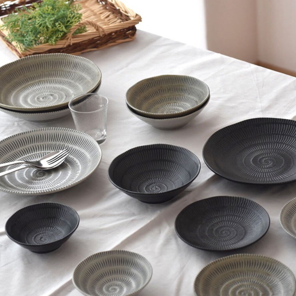 日本製美濃燒Allegro陶瓷深盤 獨特紋理設計 大容量適合各種料理及擺盤 日本進口-細節圖3