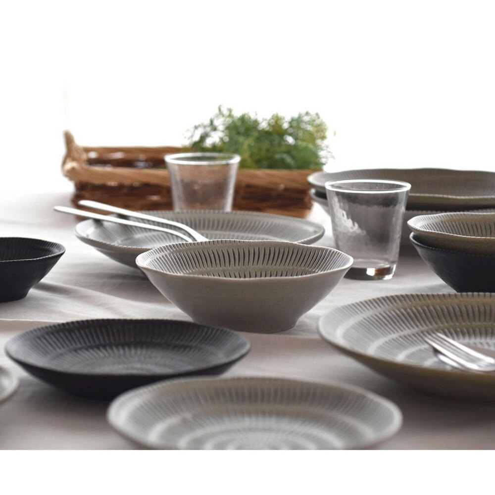 日本製美濃燒Allegro陶瓷深盤 獨特紋理設計 大容量適合各種料理及擺盤 日本進口-細節圖5