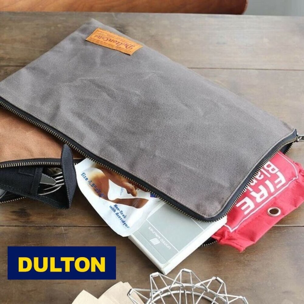 日本 DULTON 油蠟帆布收納袋 工具袋 男用手提包 | 耐磨防水 拉鍊收納包 多功能收納包 手提袋 日本進口-細節圖4