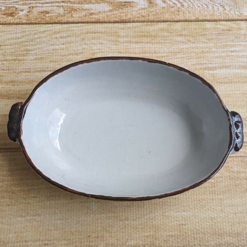 日本製美濃燒 日式雙耳陶瓷烤盤 17cm | 焗烤盤 沙拉盤 橢圓盤 烘焙烤盤 烤皿 燉飯 燉麵 甜點烤盤-細節圖6