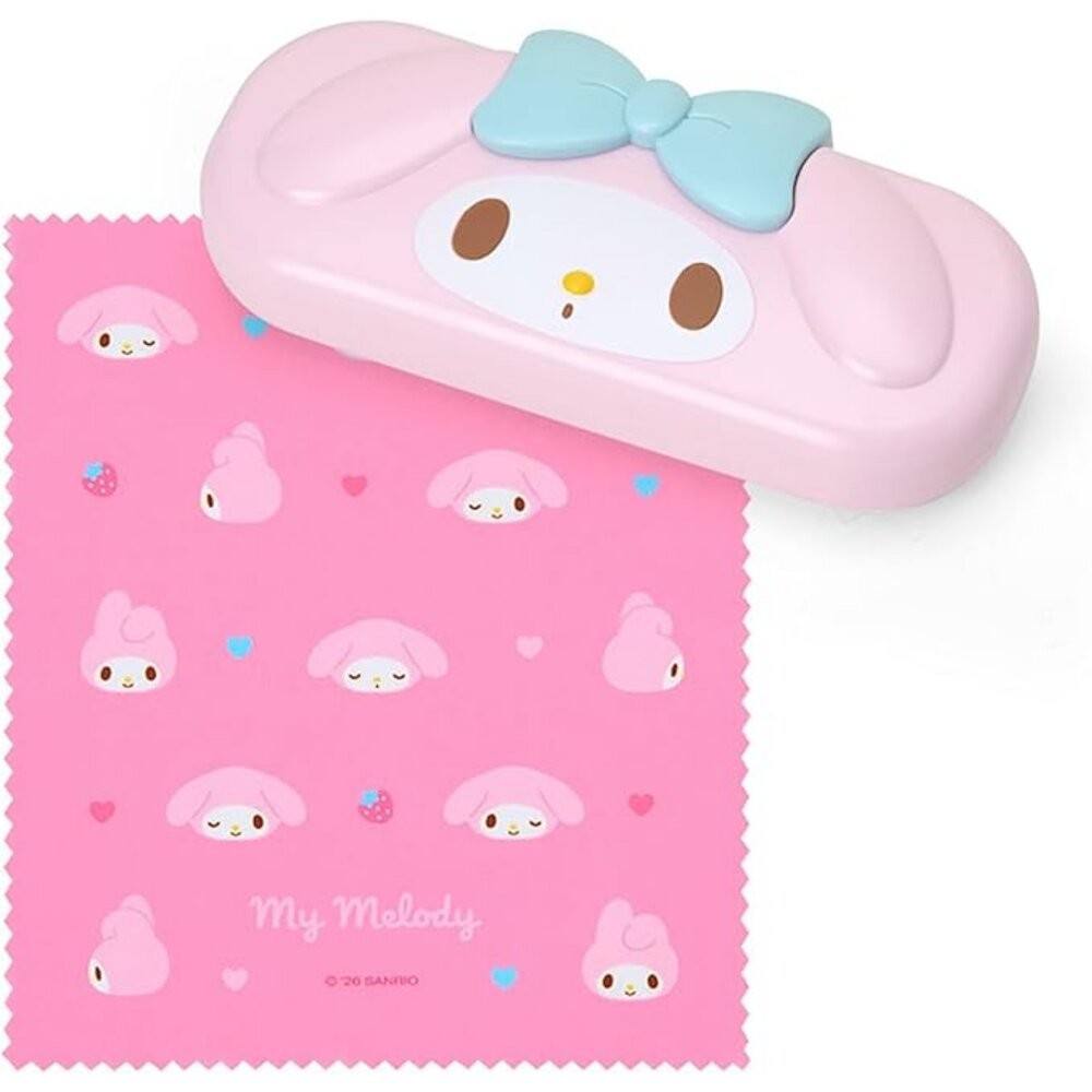 日本三麗鷗新品 硬殼眼鏡盒 附眼鏡布 | Kitty 大耳狗 帕恰狗 酷洛米 眼鏡收納 可愛眼鏡盒-細節圖6