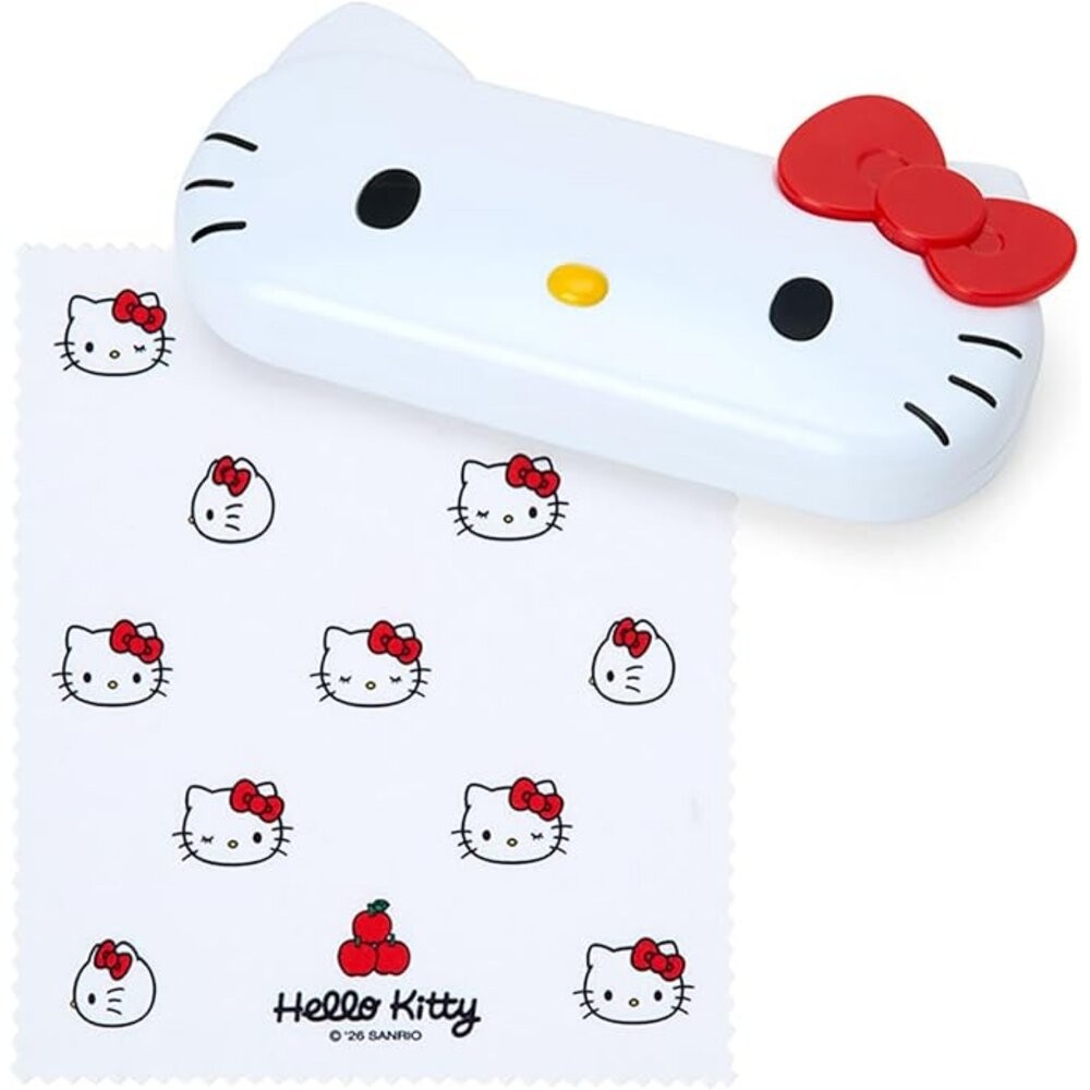 日本三麗鷗新品 硬殼眼鏡盒 附眼鏡布 | Kitty 大耳狗 帕恰狗 酷洛米 眼鏡收納 可愛眼鏡盒-細節圖8
