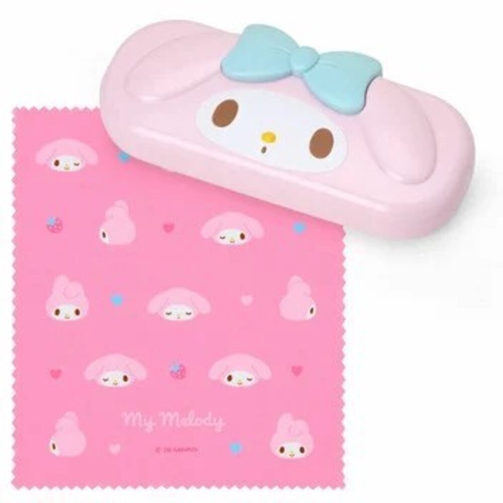 日本三麗鷗新品 硬殼眼鏡盒 附眼鏡布 | Kitty 大耳狗 帕恰狗 酷洛米 眼鏡收納 可愛眼鏡盒-規格圖10