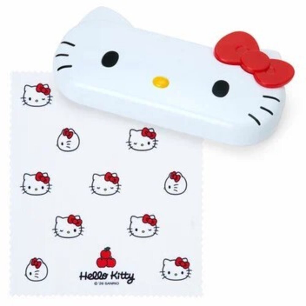 日本三麗鷗新品 硬殼眼鏡盒 附眼鏡布 | Kitty 大耳狗 帕恰狗 酷洛米 眼鏡收納 可愛眼鏡盒-規格圖10