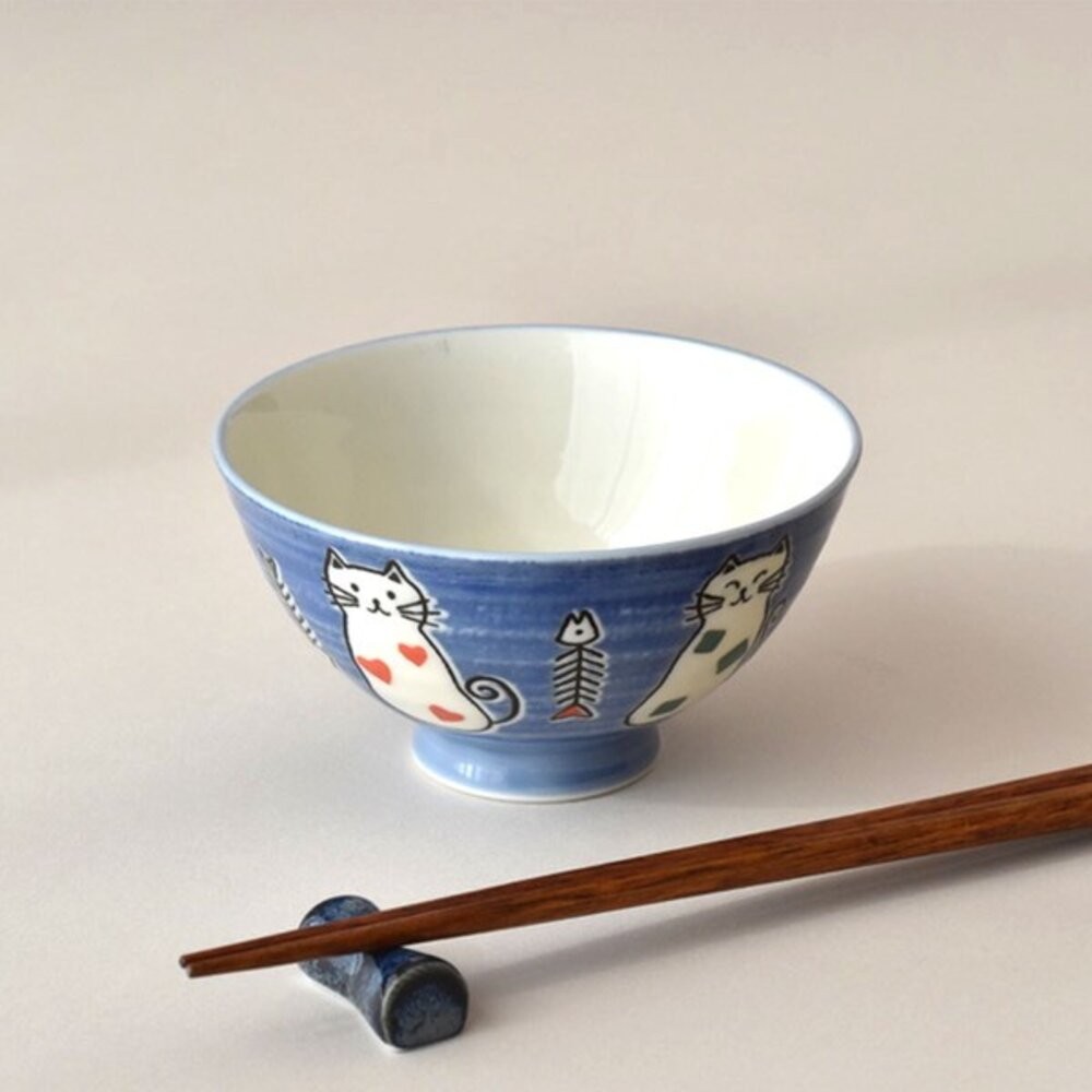 日本製 喵夫妻日常飯碗 夫妻碗 飯碗 防燙設計 日本碗 | 新婚送禮 貓奴必買 舒適手感 對碗 日本進口-細節圖2