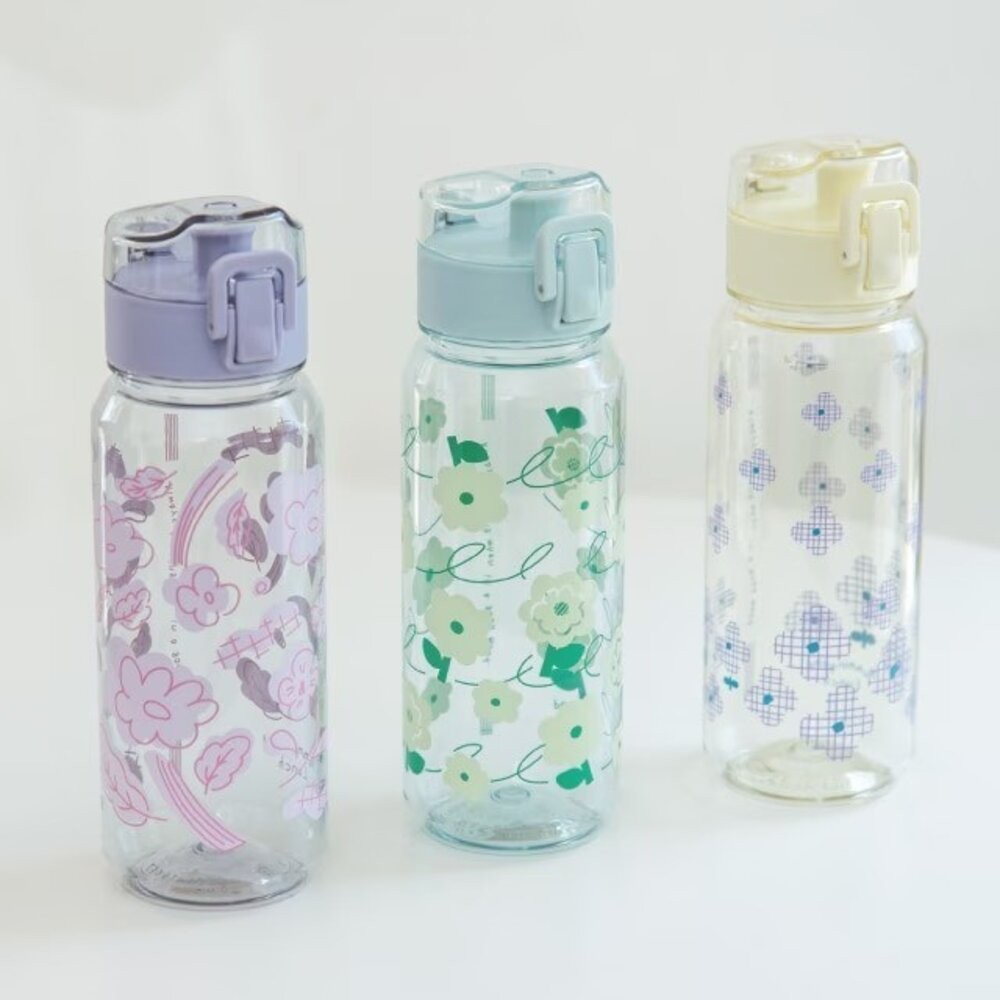 透明花朵直飲冷水壺520ml 兒童水壺 | 直飲水壺 日本水壺 辦公室水壺 彈蓋水壺-細節圖9