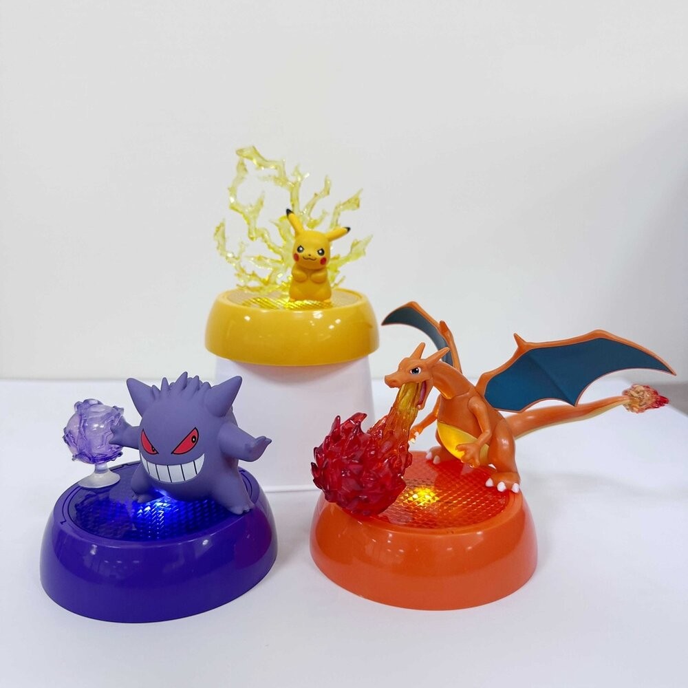日本 萬代 精靈寶可夢發光底座公仔 神奇寶貝 | 耿鬼 噴火龍 皮卡丘 扭蛋 轉蛋 寶可夢公仔 發光 招式 日本進口-規格圖9