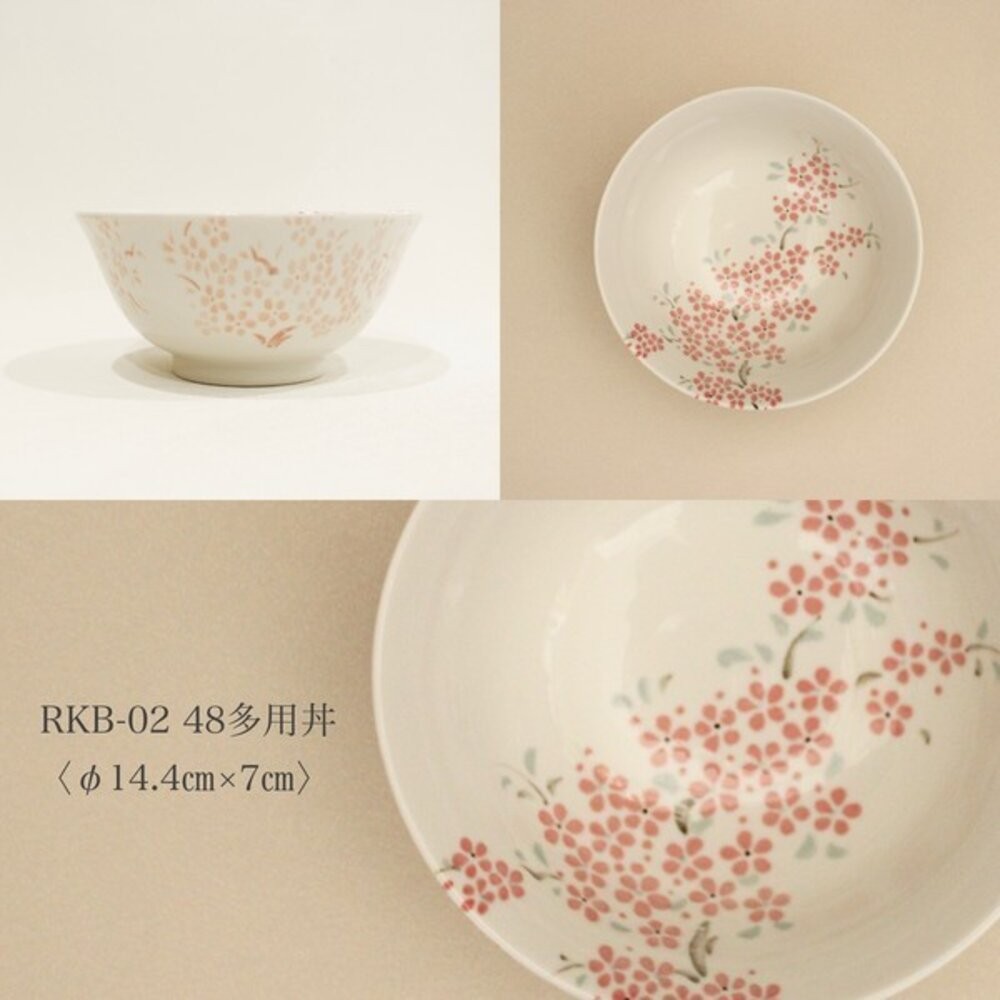 日本美濃燒 可愛春粉櫻陶瓷碗盤 多款可選 | 前菜 沙拉碗 丼飯碗 拉麵碗 深盤 日系餐盤 日本進口-規格圖8