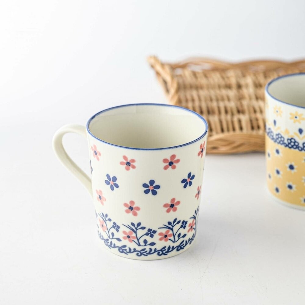 日本製美濃燒 M-Mode 經典波蘭鄉村花卉 圓盤 馬克杯 | 陶瓷餐盤 陶瓷盤 美濃燒 Polish 近藤 水杯-細節圖2