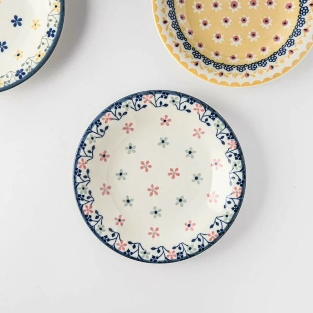 日本製美濃燒 M-Mode 經典波蘭鄉村花卉 圓盤 馬克杯 | 陶瓷餐盤 陶瓷盤 美濃燒 Polish 近藤 水杯-細節圖4